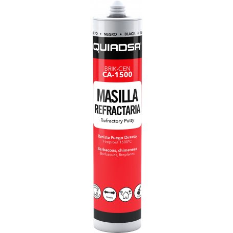 Masilla refractaria BRIK-CEN CA-1500 Quiadsa 300ml negro