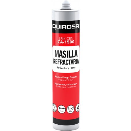 Masilla refractaria BRIK-CEN CA-1500 Quiadsa 300ml gris