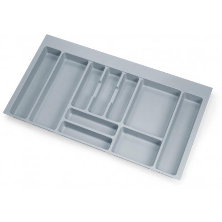 Cubertero Optima para cajón de cocina módulo 900mm plástico gris Emuca