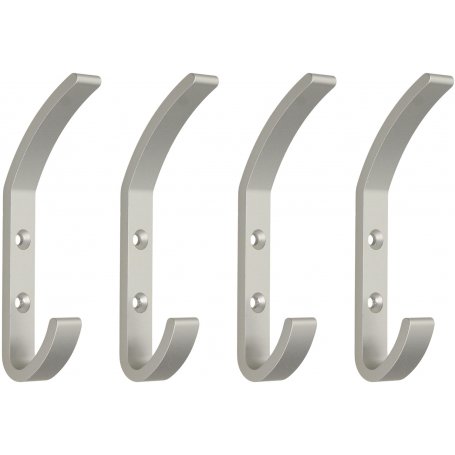 4 colgadores de pared Nelson aluminio anodizado mate Emuca