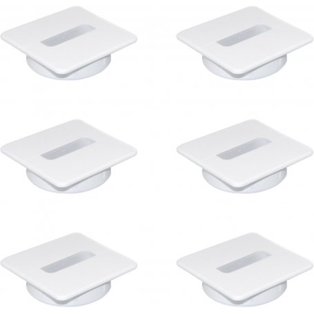 Lote de 6 pasacables Plastwin para mesa 94x94mm plástico blanco Emuca