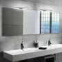 Foco LED para espejo de baño Leo IP44 280mm plástico pintado negro Emuca