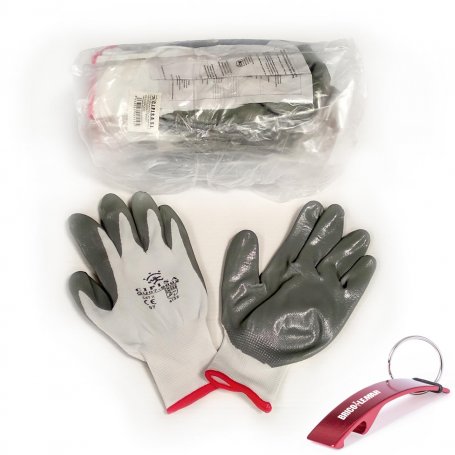 12 pares de guantes nitrilo gris dorso nylon blanco talla 7 Cipisa