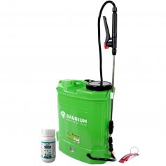 Insecticida de plagas Alfasect 250cc Flower + pulverizador a batería 12V 12L Saurium