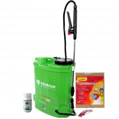 Insecticida de plagas Alfasect 250cc Flower + pulverizador a batería 12V 12L + set de protección