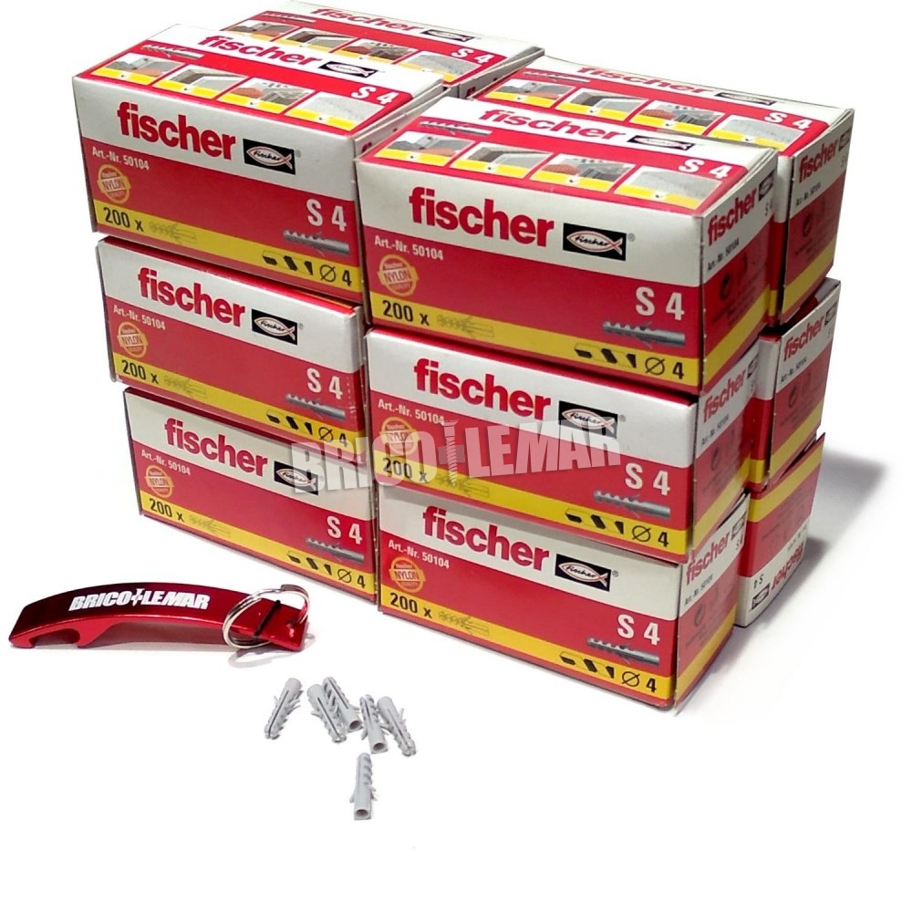 ▷ Comprar 2400 tacos de expansión fischer S 4mm (12 cajas de 200 unid...