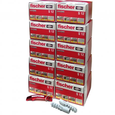▷ Comprar 100 tacos Fischer S 8mm - caja 10 blísteres de 10 unidades