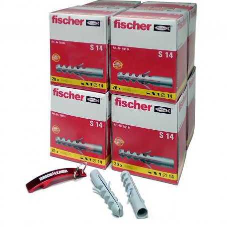 160 tacos de expansión fischer S 14mm (8 cajas de 20 unidades)
