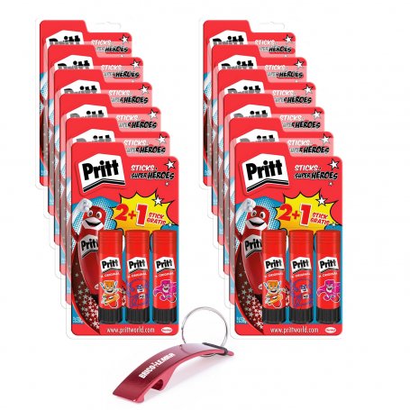 Caja de 12 blísteres de pegamento en barra Pritt 2+1 Henkel