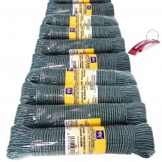 Lote de 30 madejas cuerda polipropileno trenzado de 20m blanco-verde HCS