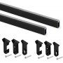 Kit de barra para armario Silk 1,15m aluminio y plástico negro Emuca