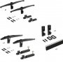 Kit Zero de soportes para estantes de madera módulo y barra de colgar negro Emuca