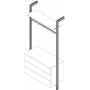 Kit Zero de soportes para estantes de madera módulo y barra de colgar negro Emuca