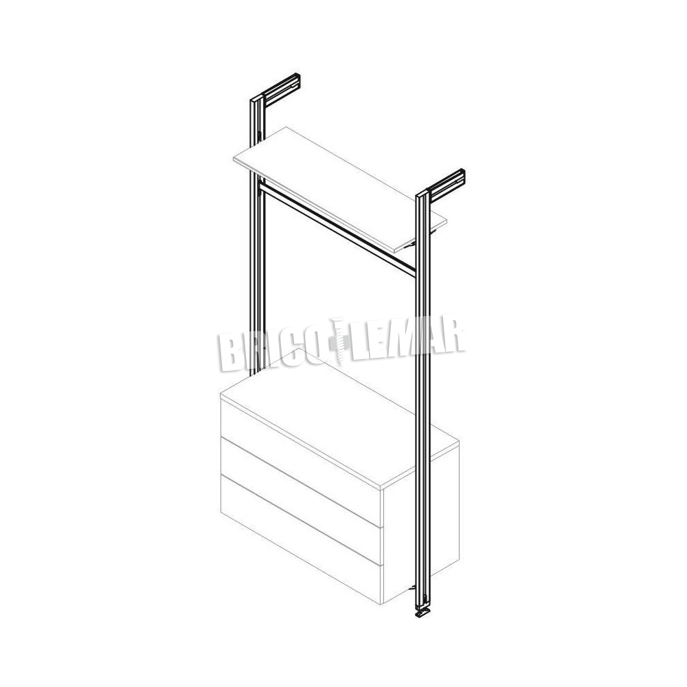 Emuca Kit de 3 Juegos de Soportes para estantes de Madera y 1