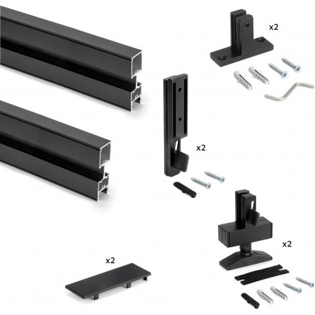 Kit estructura modular Zero con herrajes y 2 perfiles montaje en L negro Emuca