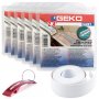 Lote 6 cubrejuntas sanitario adhesivo PVC blanco 2,4m/und 22mm Geko