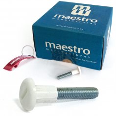 Caja de 100 tornillos de ensamble plástico blanco 30mm Maestro