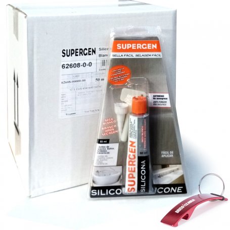 Caja de 12 tubos de silicona blanca de 50ml Supergen