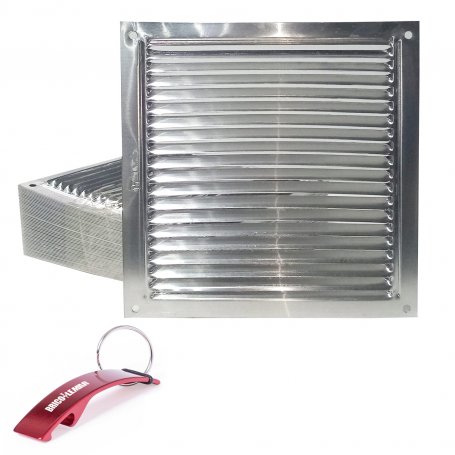 Lote de 50 rejillas de ventilacion planas aluminio 17x17 Orfesa