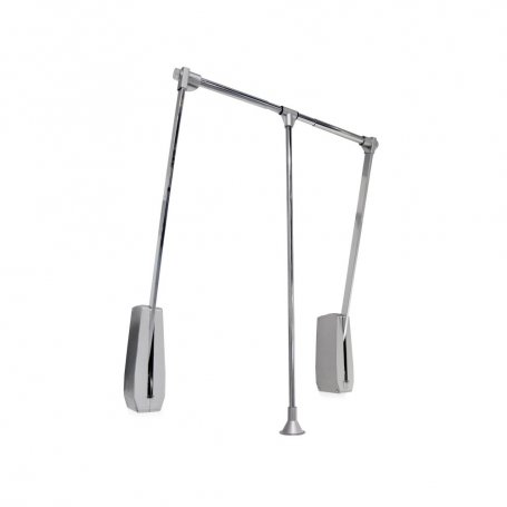 Colgador abatible para pared Hang, ancho regulable 600-830mm, Acero y Plástico, Cromado - Emuca