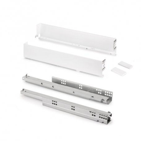 Cajón exterior Simplex 25kg de altura 88mm, profundidad 440mm, Acero, Pintado blanco - Emuca