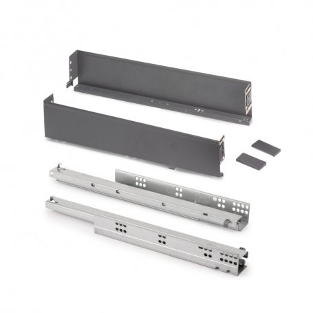 Cajón exterior Simplex 25kg de altura 88mm, profundidad 440mm, Acero, Gris antracita - Emuca