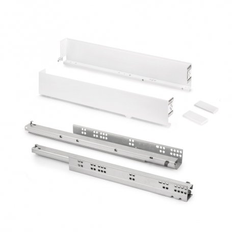 Cajón exterior Simplex 25kg de altura 88mm, profundidad 490mm, Acero, Pintado blanco - Emuca
