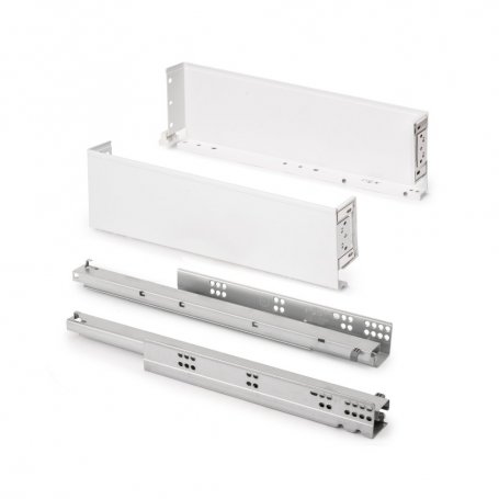 Cajón exterior Simplex 25kg de altura 122mm, profundidad 440mm, Acero, Pintado blanco - Emuca