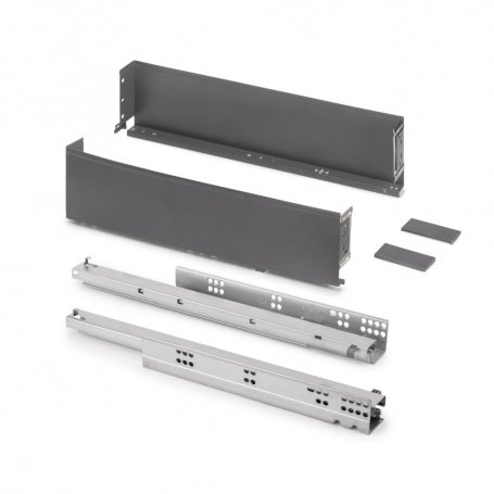 Cajón exterior Simplex 25kg de altura 122mm, profundidad 440mm, Acero, Gris antracita - Emuca