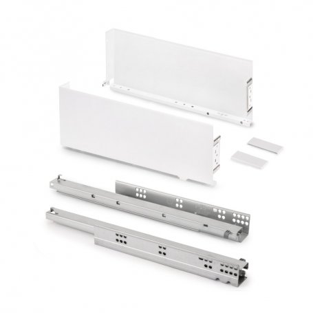 Cajón exterior Simplex 25kg de altura 159mm, profundidad 440mm, Acero, Pintado blanco - Emuca