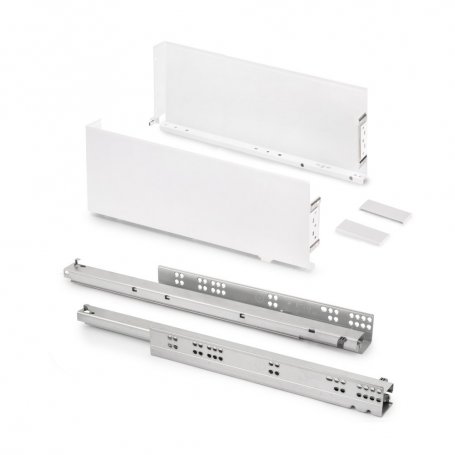 Cajón exterior Simplex 25kg de altura 159mm, profundidad 490mm, Acero, Pintado blanco - Emuca