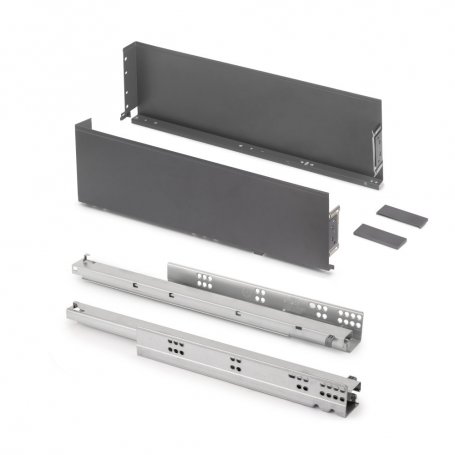 Cajón exterior Simplex 25kg de altura 159mm, profundidad 440mm, Acero, Gris antracita - Emuca
