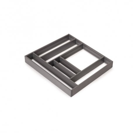 Organizador para cajón Alumount 600x500, Aluminio, Gris antracita - Emuca