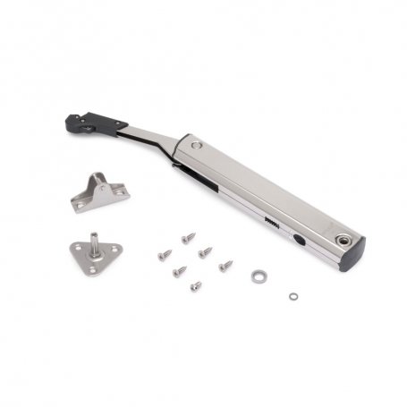 Compás para puertas elevables Altius One, Rango de fuerza 1440-2200, Acero, Niquelado - Emuca