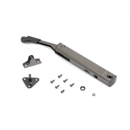 Compás para puertas elevables Altius One, Rango de fuerza 1440-2200, Acero, Titanio - Emuca