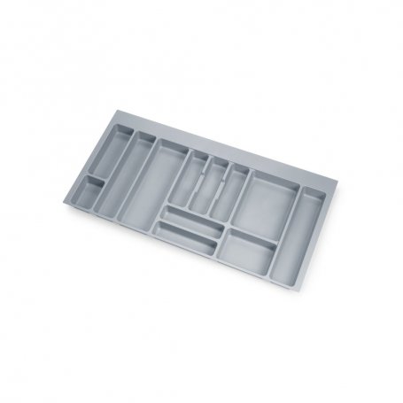 Cubertero Optima para cajón Universal, módulo 1.000mm, Plástico, Gris - Emuca