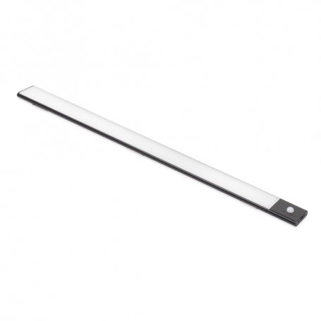 Aplique LED recargable por USB Kaus Black con sensor de movimiento, L400mm, Plástico y Aluminio, Pintado negro - Emuca