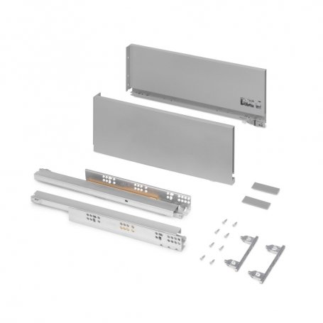 Cajón exterior Vertex 40kg de altura 178mm, profundidad 450mm, Acero, Pintado gris - Emuca