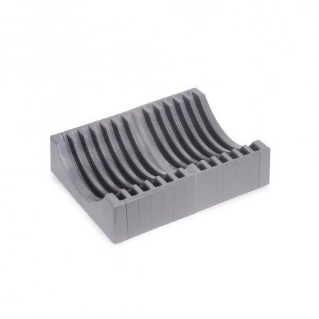 Kit de organizadores de platos para muebles, con capacidad para 13 platos, Plástico, Gris - Emuca