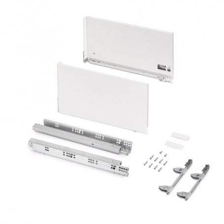 Cajón exterior Vertex 3D 60kg de altura 242mm, profundidad 450mm, Acero, Pintado blanco - Emuca