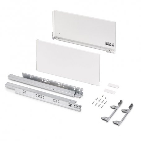 Cajón exterior Vertex 3D 60kg de altura 242mm, profundidad 500mm, Acero, Pintado blanco - Emuca