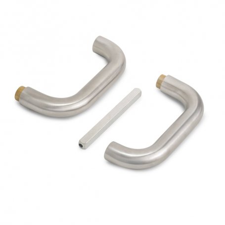 Manivelas para cerraduras de puertas de cristal de paso, forma U, acero inoxidable - Emuca