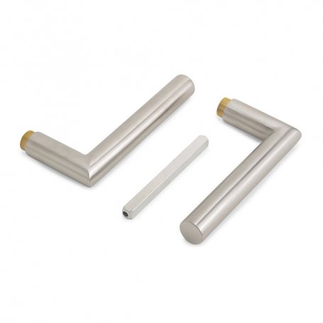 Manivelas para cerraduras de puertas de cristal de paso, forma L-R, acero inoxidable - Emuca