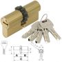 CILINDRO DE SEGURIDAD ASL 76MM (33X43MM) LATÓN LEVA DENTADA MCM