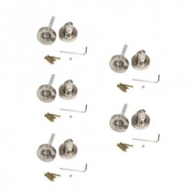 Lote de 5 condenas redondas para puertas de interior, 35mm, Zamak, Níquel satinado - Emuca