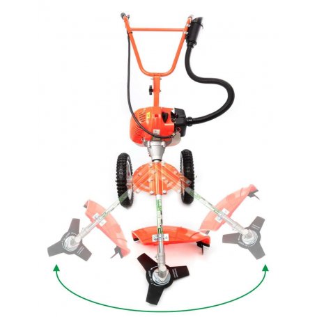 Desbrozadora, Ruedas, 3 Posiciones, Manija Doble, 52cc - MADER®