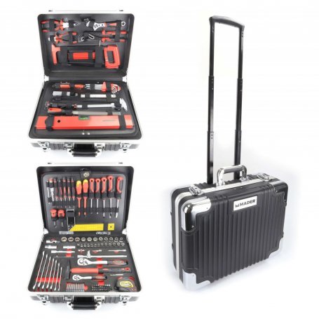 Caja Herramientas, con Trolley, 1/4" - 1/2", 142un, CRV - MADER®