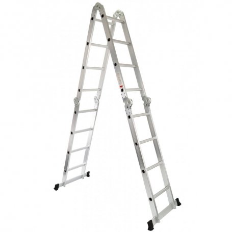Escalera Multiusos, Articulada, 4x4P, Reforzada, Aluminio - MADER®