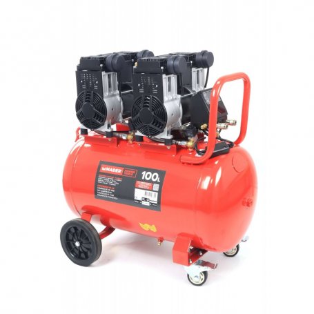 Compresor de Aire, Monobloco, 100L, 6HP, 4 Cabezas - 2 Motores, LCD - MADER®