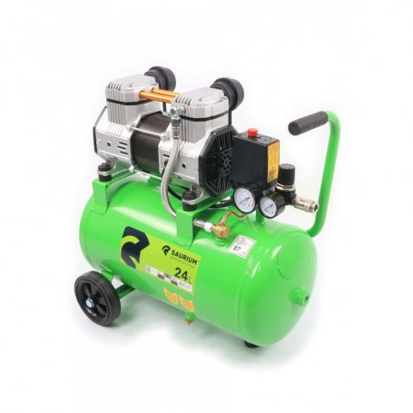 Compresor de Aire, 24L, 2HP, Cabezal Doble - SAURIUM®